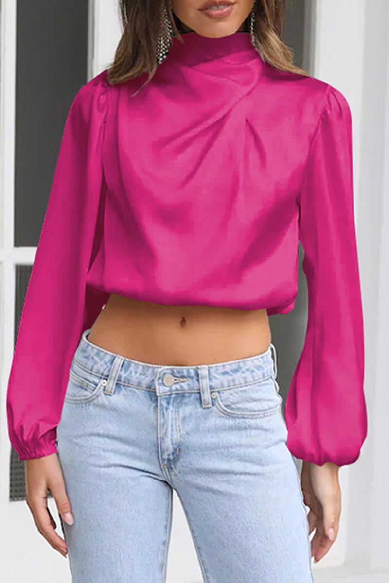 Aina - Elegante blusa de manga larga con cuello halter
