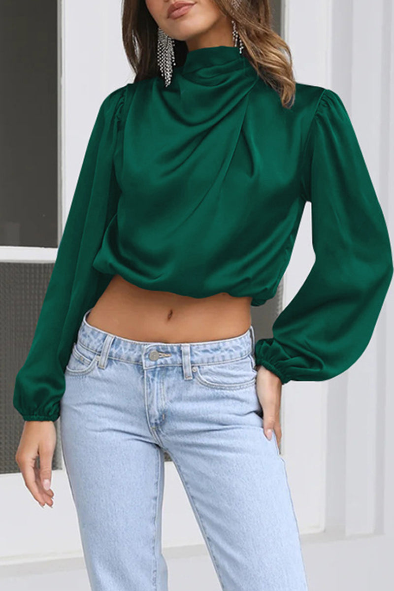Aina - Elegante blusa de manga larga con cuello halter