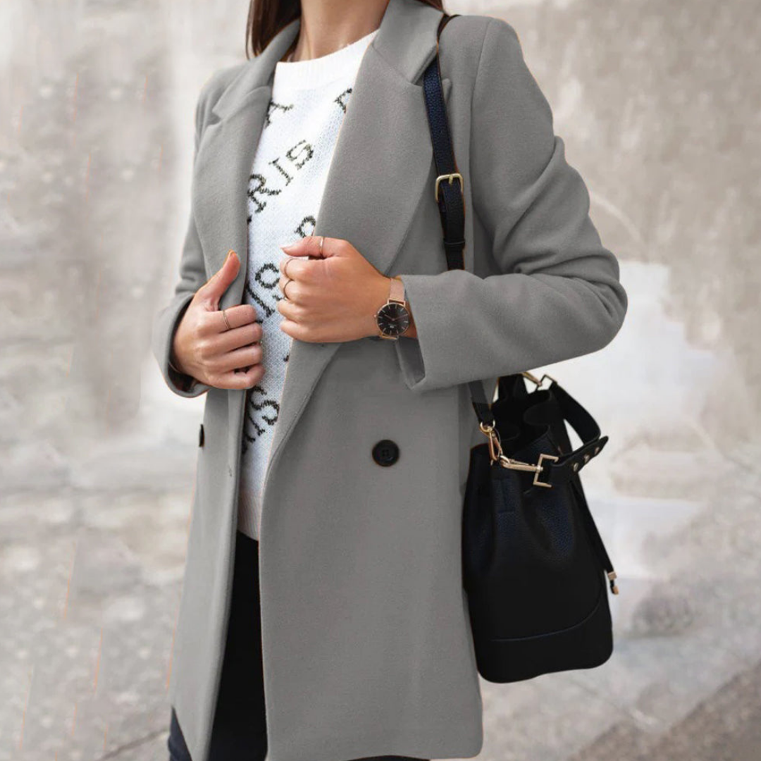 Hailie - elegante y cálida gabardina larga con botones