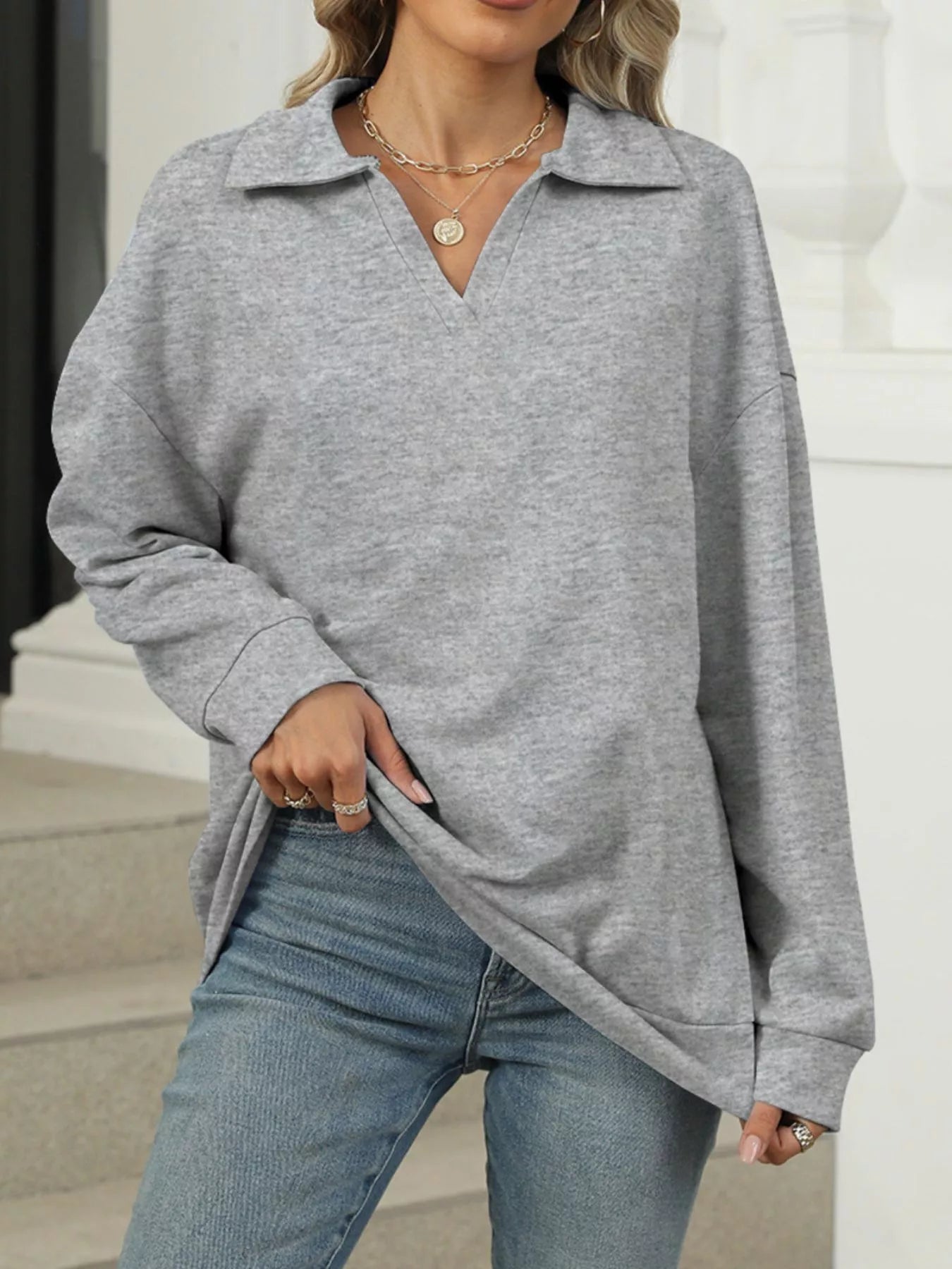 Dannica - Sudadera informal cálida de manga larga
