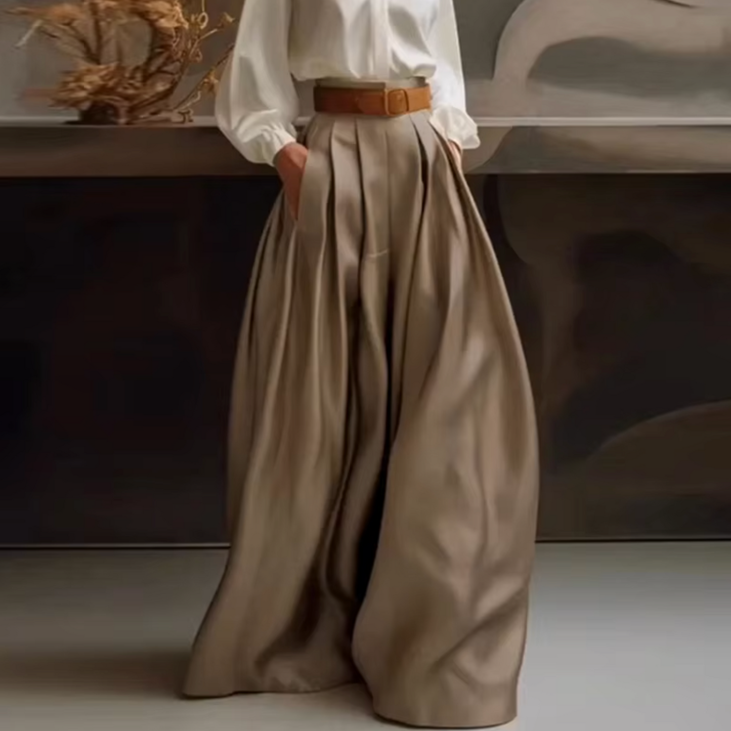 Emireya – Pantalón elegante con pinzas y cintura alta