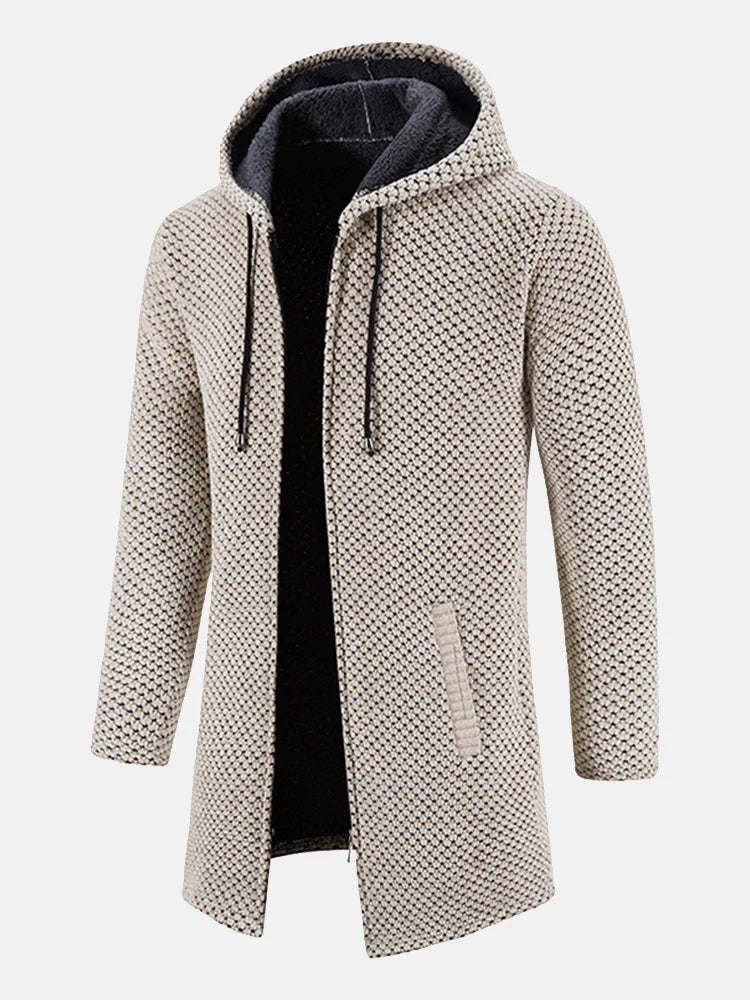 Francisco - Chaqueta polar de punto con cremallera y capucha, informal para hombre