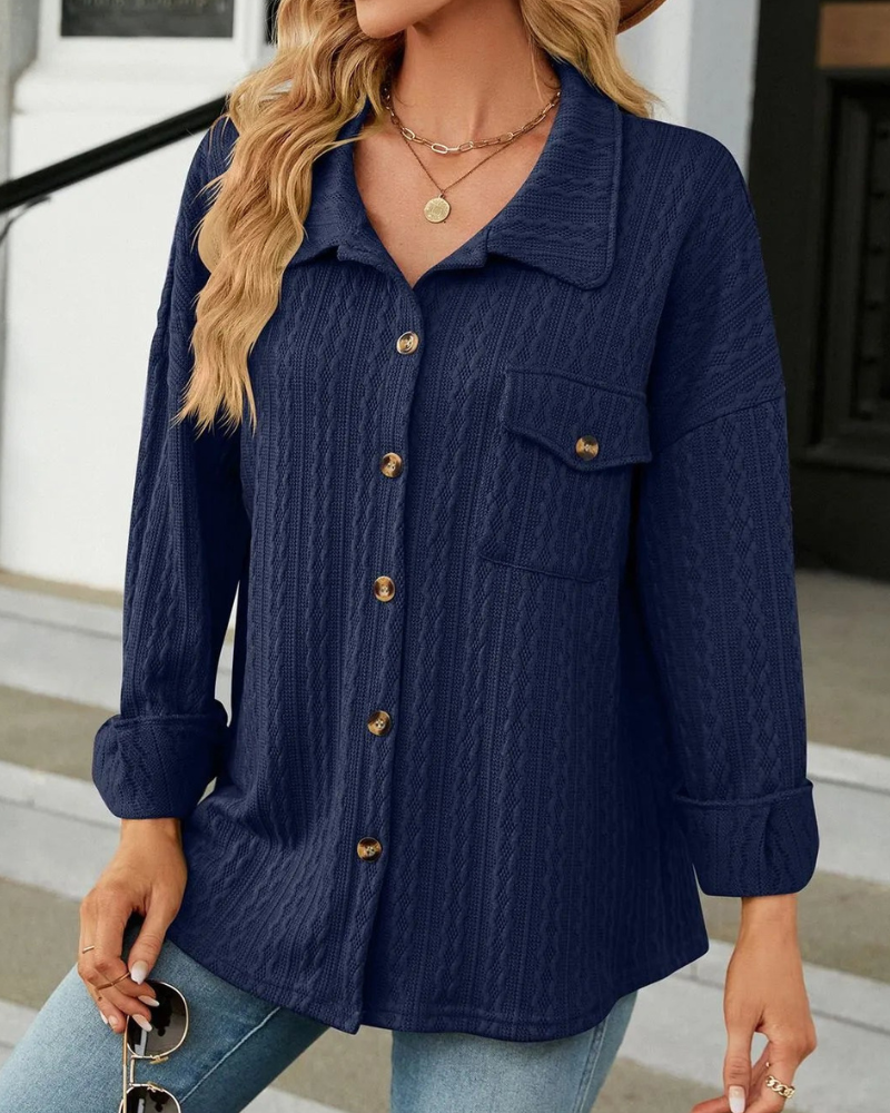 Tracy - Chaqueta de punto informal y elegante con botones