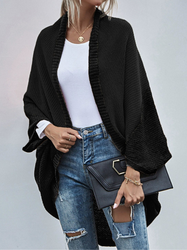 Ricca - Cárdigan informal oversize de punto con mangas murciélago