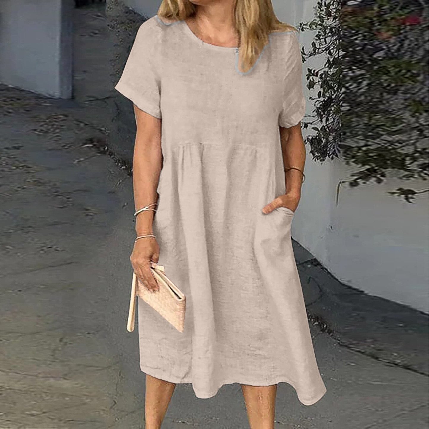 Elma - Vestido holgado de manga corta