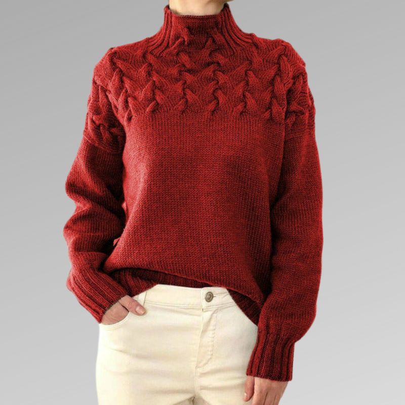 Camelia - Suéter elegante de punto con cuello alto