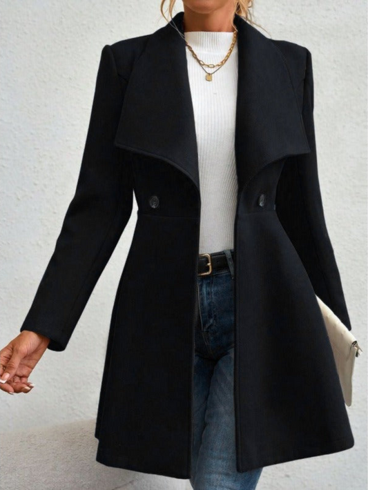 Lacina - Elegante gabardina larga con cuello ancho
