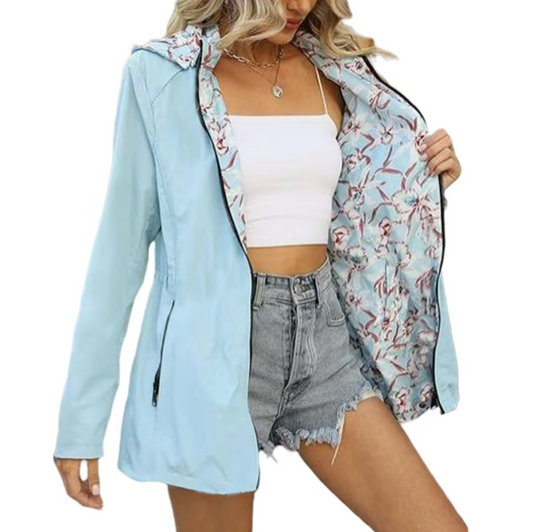 Becky – Chaqueta reversible con capucha y estampado