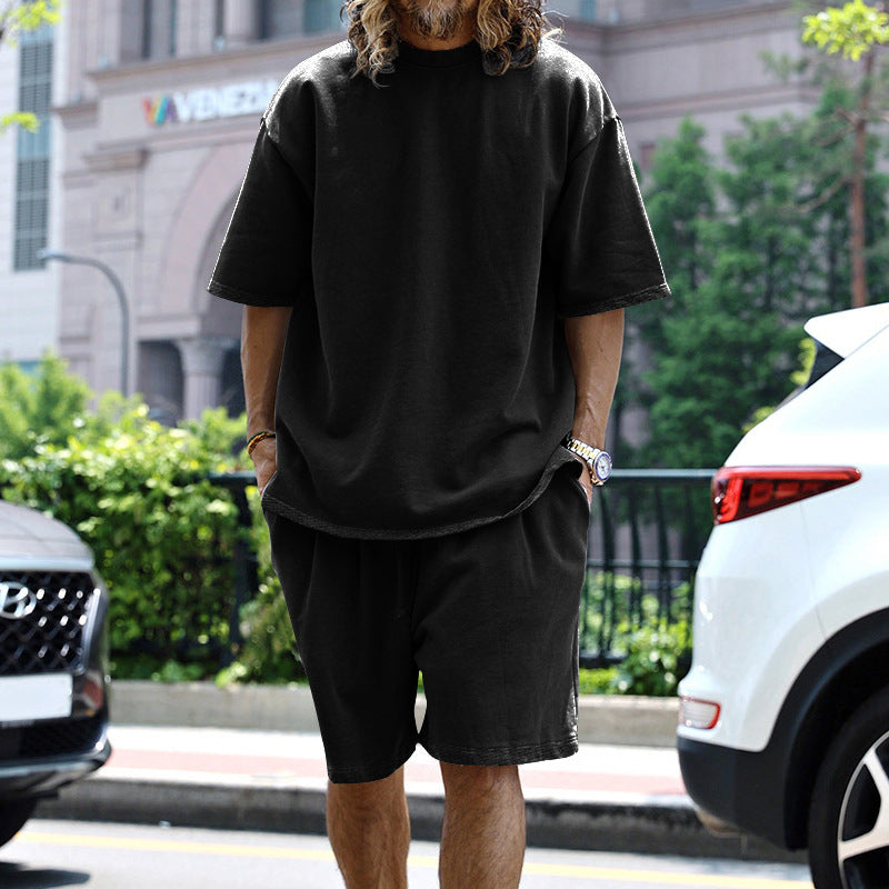 Johan - Conjunto casual de camiseta oversize y pantalón corto