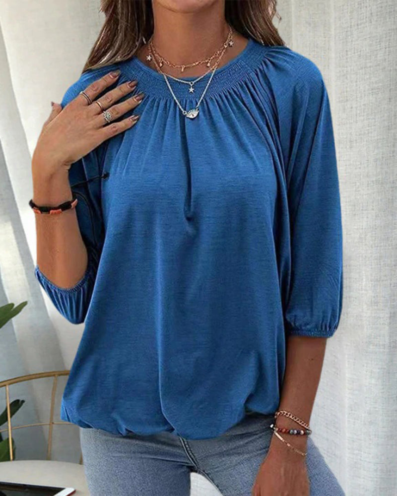 Clarinda - Blusa de media manga elegante y versátil