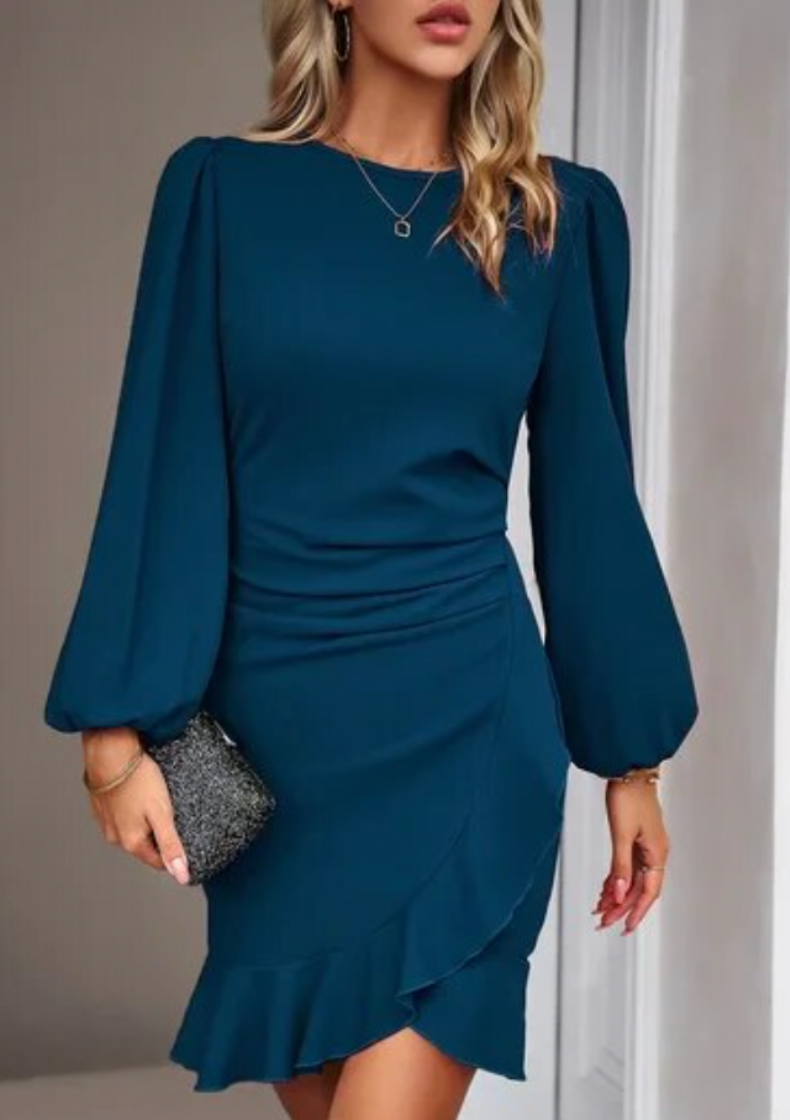 Verina - Elegante vestido abullonado de manga larga