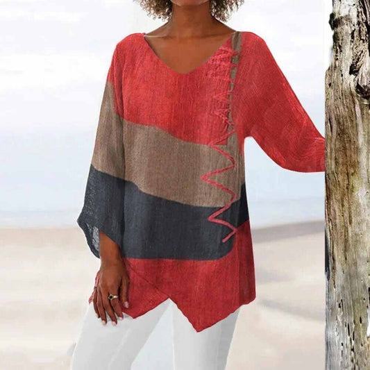 ELADIE - Camisa Elegante Tricolor