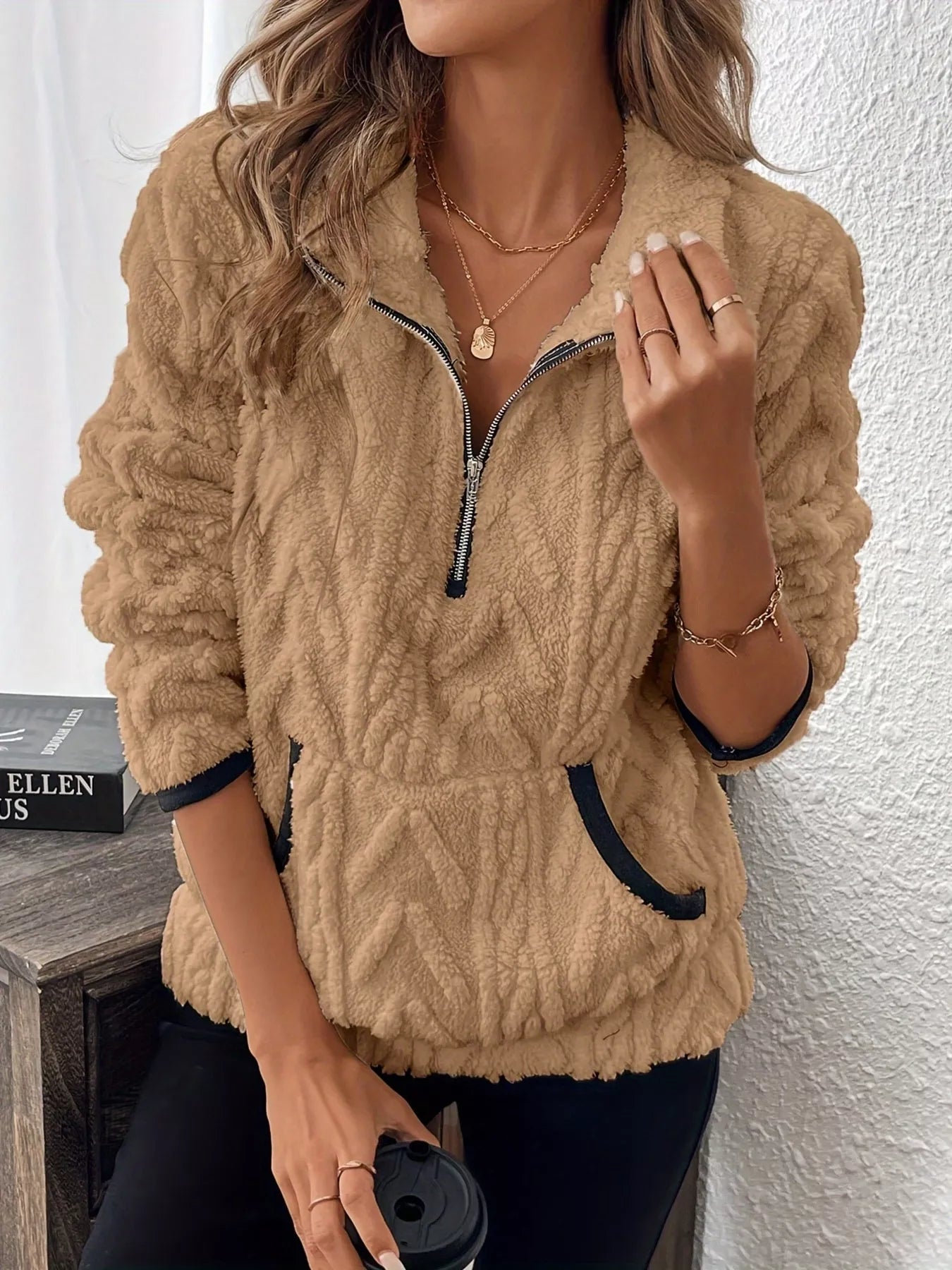 Savana - Elegante jersey cálido con media cremallera