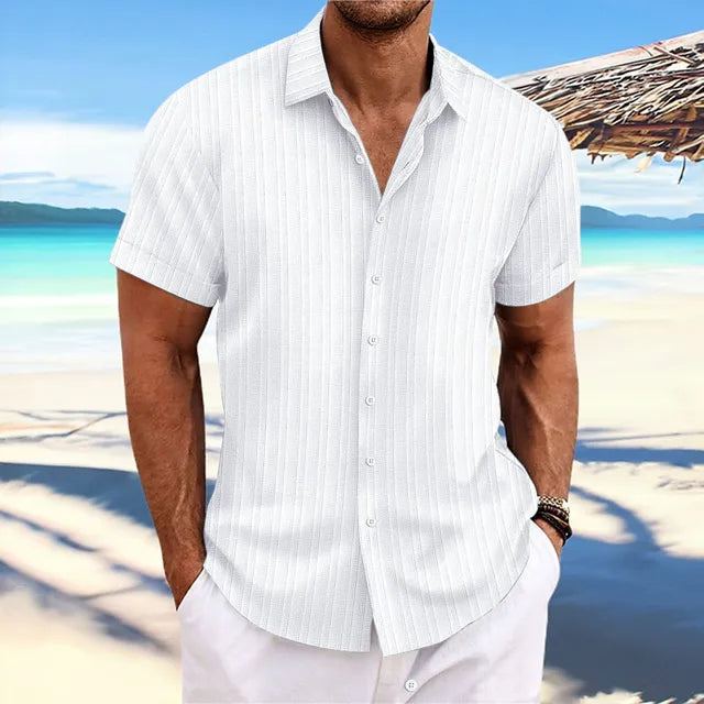 Matthews - Camisa abotonada de manga corta de estilo casual
