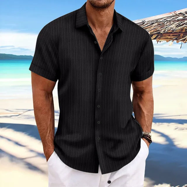 Matthews - Camisa abotonada de manga corta de estilo casual