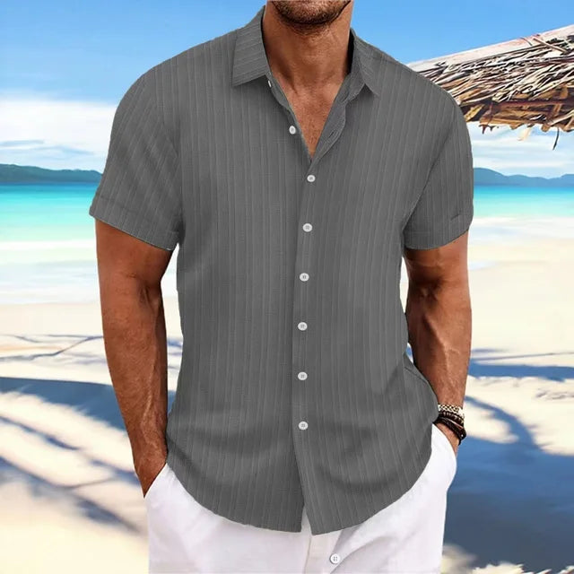Matthews - Camisa abotonada de manga corta de estilo casual
