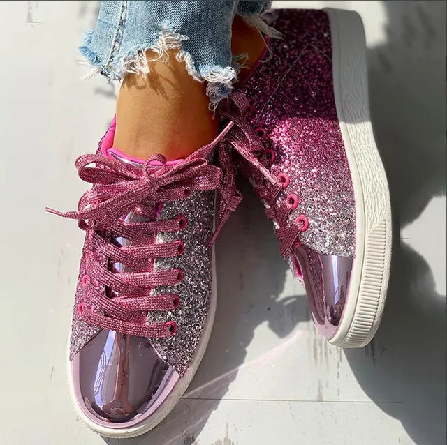 Aria - Zapatos de mujer casual de lujo con purpurina