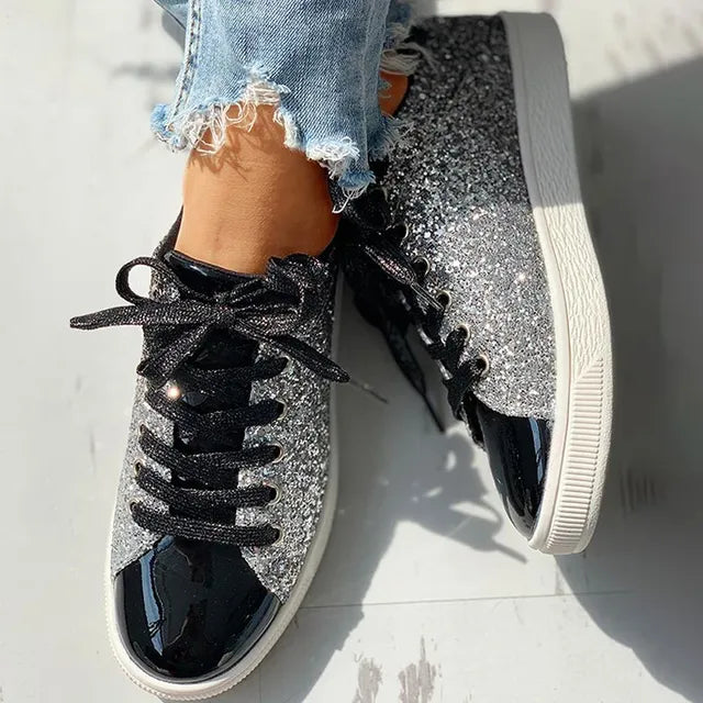 Aria - Zapatos de mujer casual de lujo con purpurina