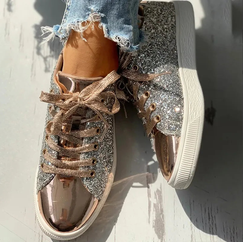 Aria - Zapatos de mujer casual de lujo con purpurina