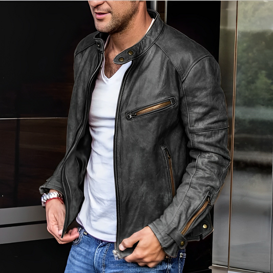 Dalton - Chaqueta de cuero elegante para todas las estaciones