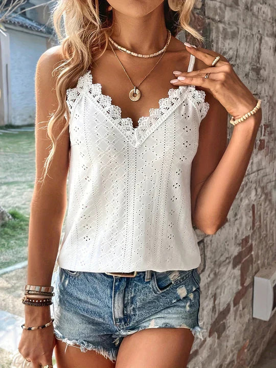 Ellanie - Elegante top de encaje sin mangas