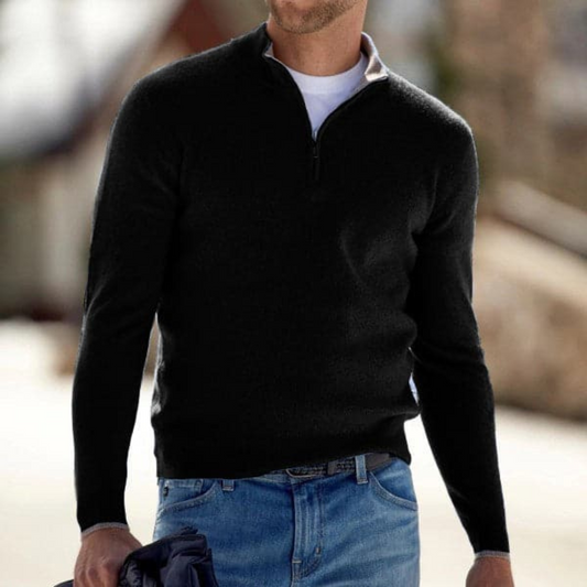 Clyde - Suéter casual de manga larga con cremallera para hombre