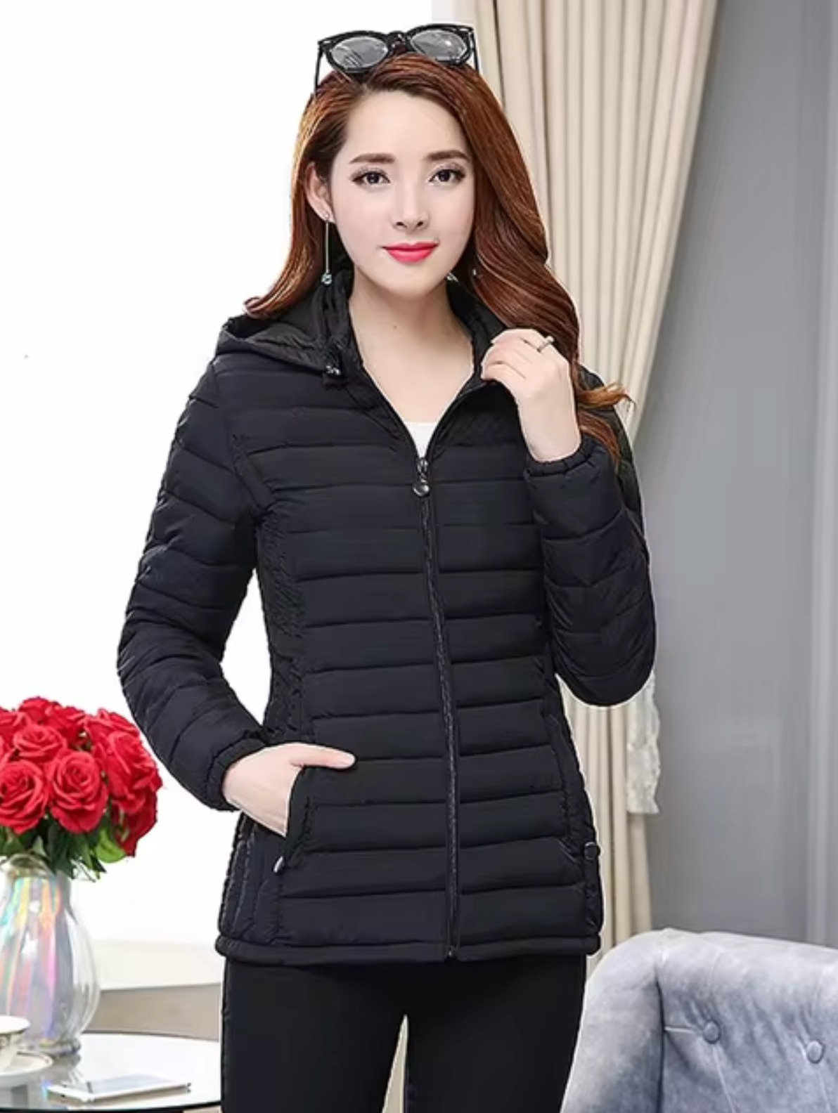 Andrea – Chaqueta acolchada con capucha extraíble