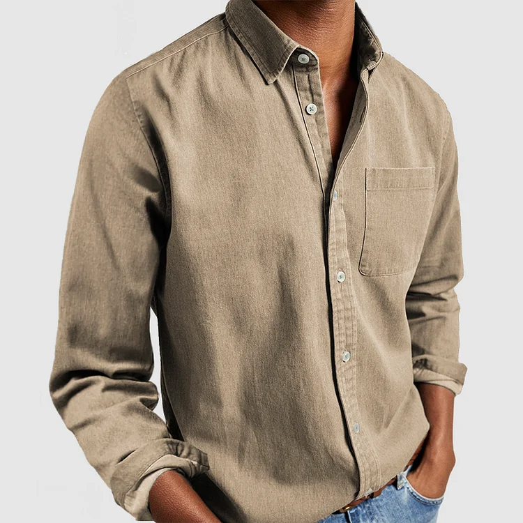 Kaleb - Camisa clásica abotonada de manga larga