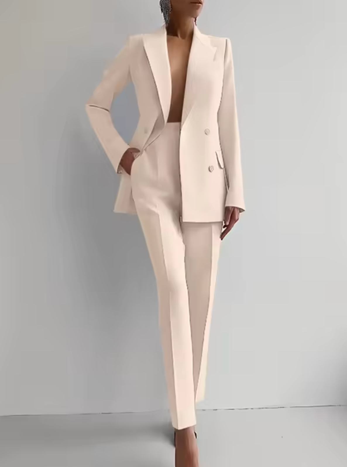 Laylani - Elegante conjunto de blazer y pantalón recto