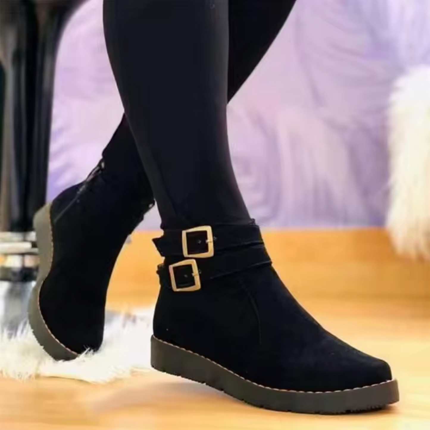 Blanche – Botas vintage con tiras con hebilla