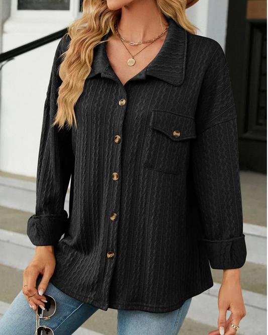Tracy - Chaqueta de punto informal y elegante con botones