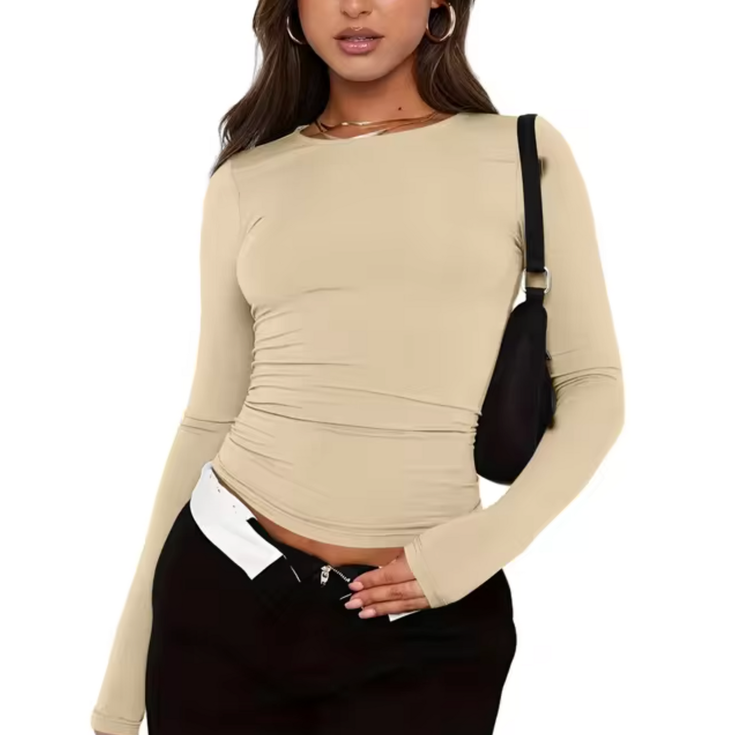 Beverly – Camisa manga larga cuello redondo