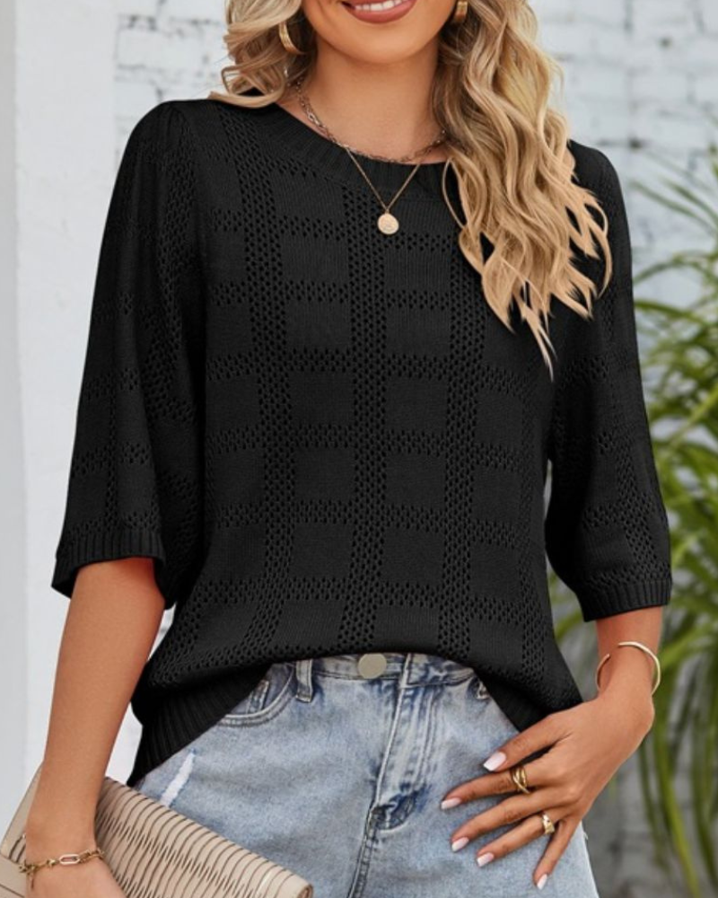 Amira - Elegante blusa de media manga ahuecada