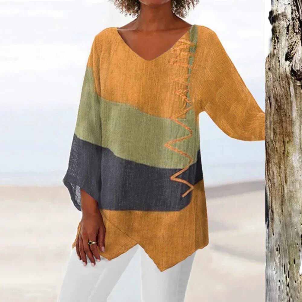 ELADIE - Camisa Elegante Tricolor