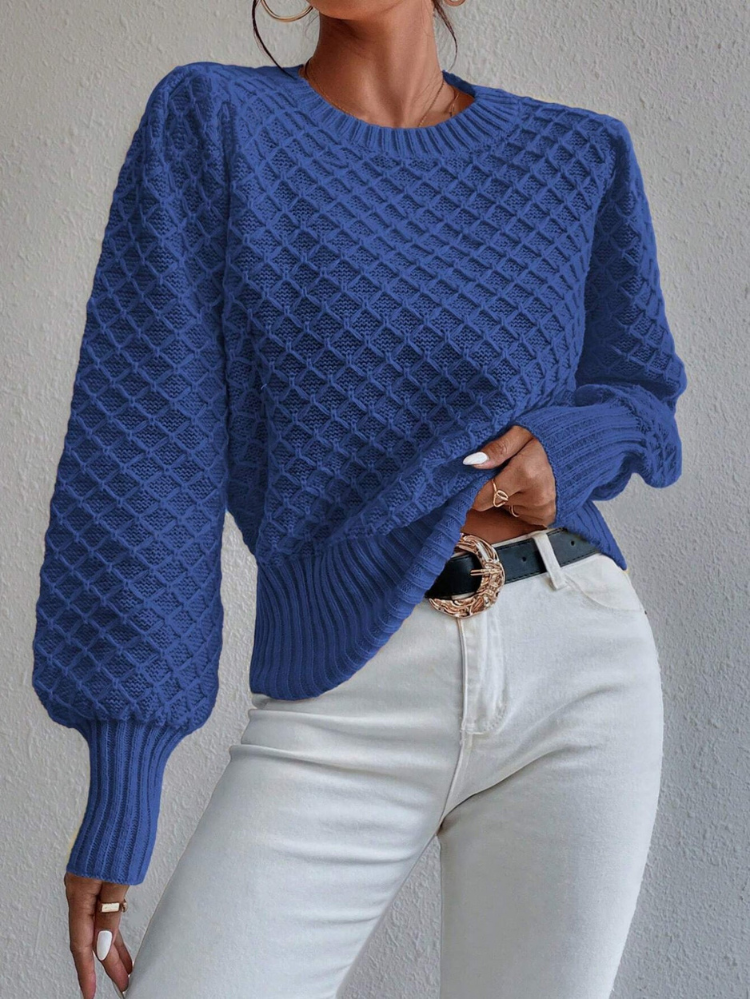 Melisande - Suéter elegante de cuello redondo con textura acolchada