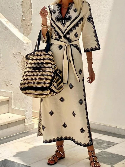 Zariah - Elegante vestido vintage de media manga