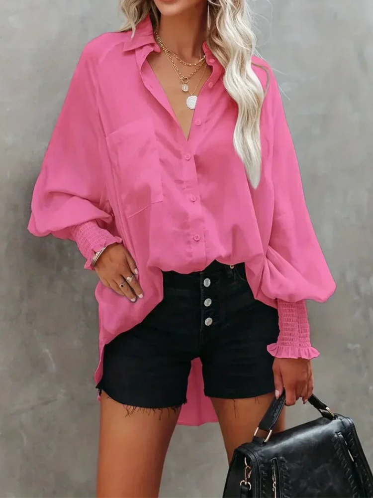 Rianna - Elegante blusa polo de manga larga con botones