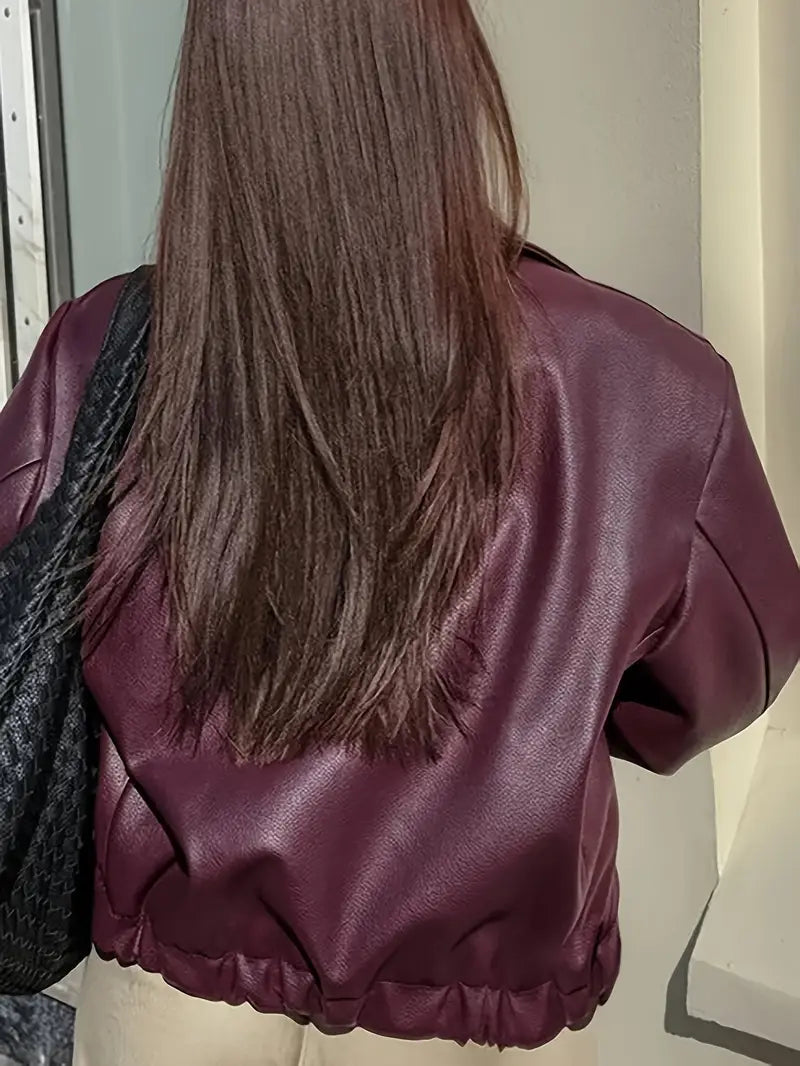 Cassidy – Elegante chaqueta de cuero de gran tamaño