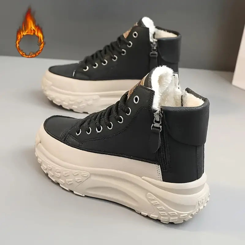 Vera - Botines de plataforma con forro de felpa