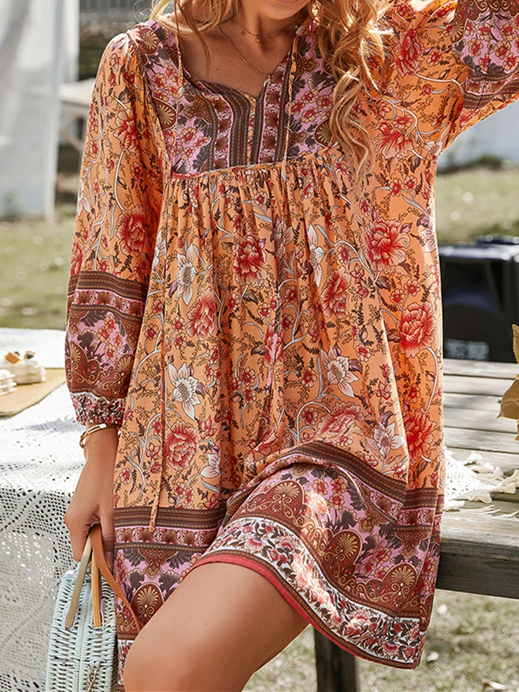Sofina - Elegante vestido floral de media manga