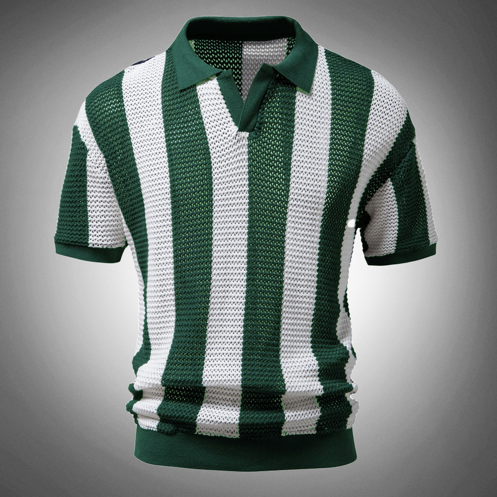 Joel - Polo transpirable a rayas de estilo casual