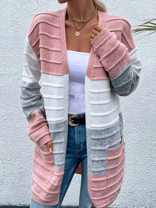 Dariela - Cárdigan elegante de colores a rayas