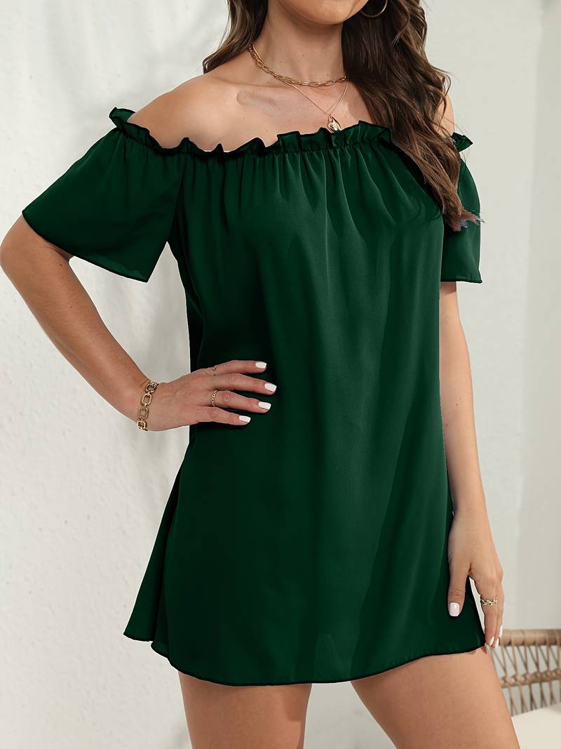 Mariana - Elegante minivestido de manga corta y hombros descubiertos