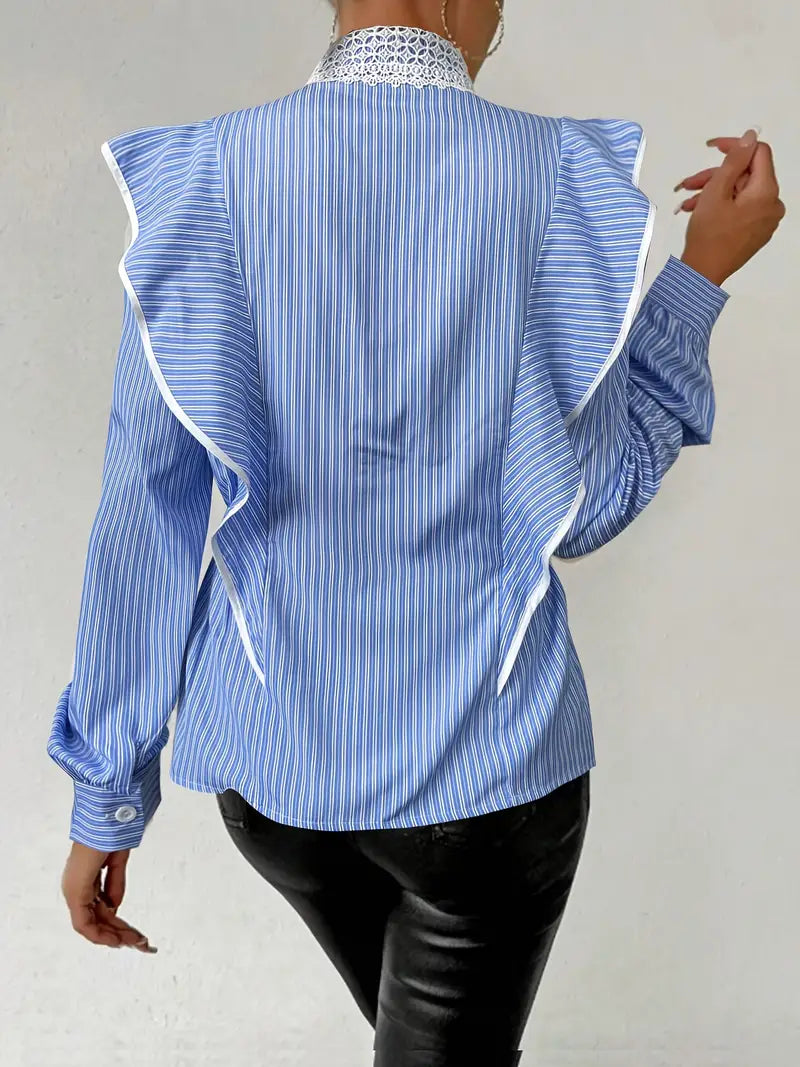 Linnea – Blusa de manga larga de algodón estilo vintage