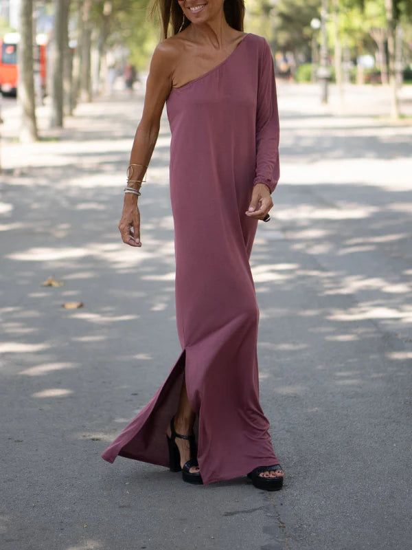 Aria - Vestido de un Hombro Elegantemente Fluido