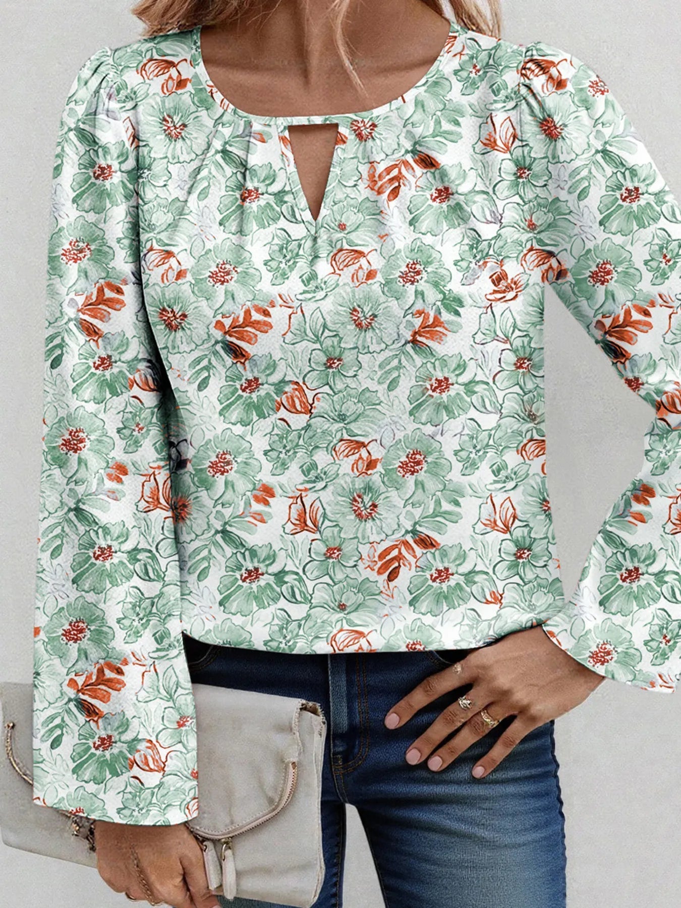 Soraya - Blusa de manga larga con estampado floral chic