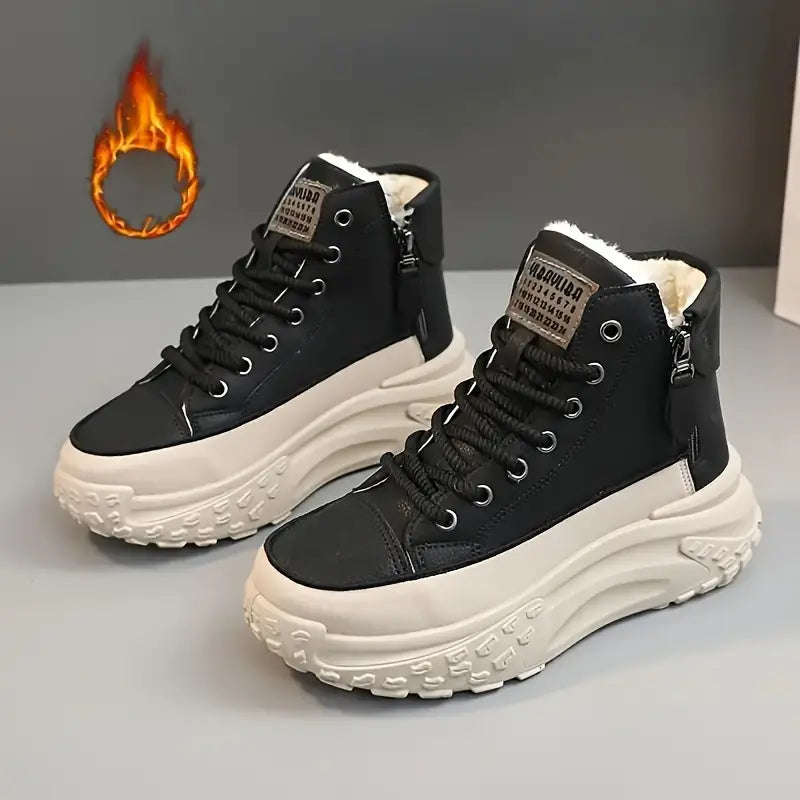 Vera - Botines de plataforma con forro de felpa