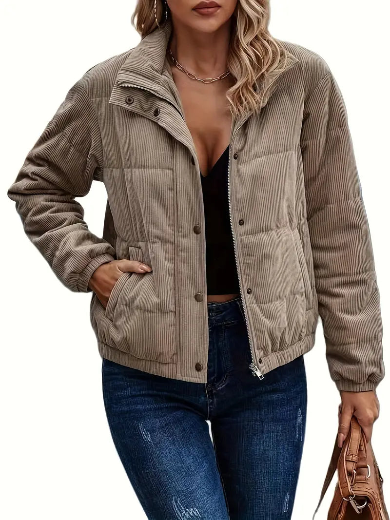 Avina - Chaqueta acolchada con botones automáticos