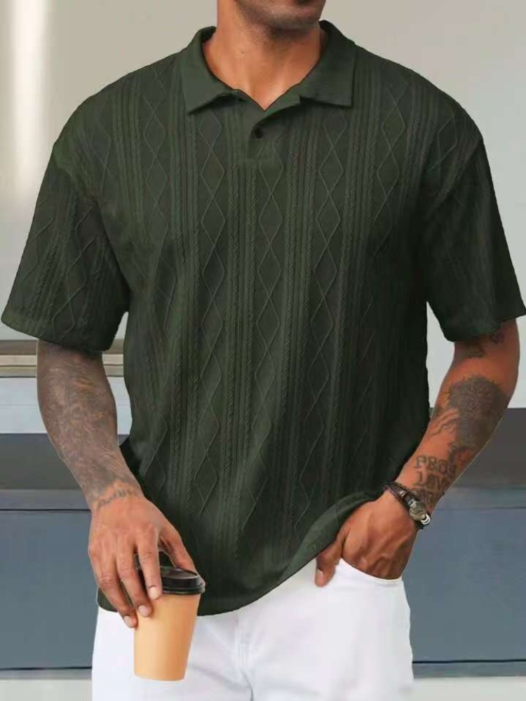 Devon - Polo estructurado de corte holgado para hombre