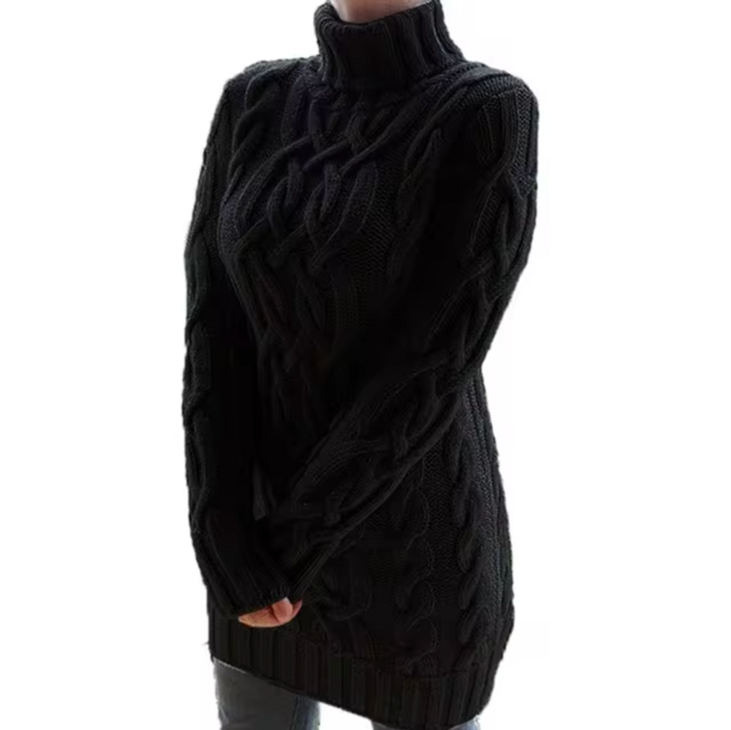 Tina – Jersey de punto con cuello alto y un toque especial